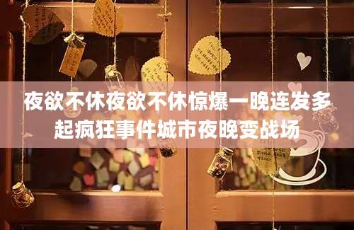夜欲不休夜欲不休惊爆一晚连发多起疯狂事件城市夜晚变战场