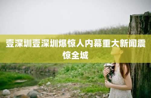 壹深圳壹深圳爆惊人内幕重大新闻震惊全城