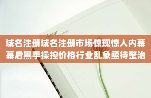 域名注册域名注册市场惊现惊人内幕幕后黑手操控价格行业乱象亟待整治