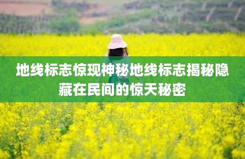 地线标志惊现神秘地线标志揭秘隐藏在民间的惊天秘密
