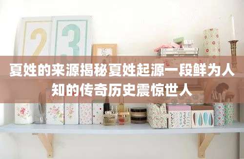 夏姓的来源揭秘夏姓起源一段鲜为人知的传奇历史震惊世人