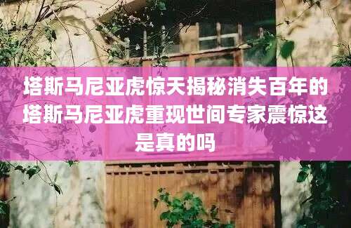塔斯马尼亚虎惊天揭秘消失百年的塔斯马尼亚虎重现世间专家震惊这是真的吗