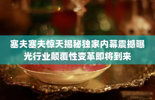 塞夫塞夫惊天揭秘独家内幕震撼曝光行业颠覆性变革即将到来