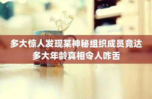 多大惊人发现某神秘组织成员竟达多大年龄真相令人咋舌