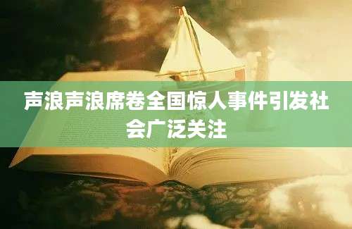 声浪声浪席卷全国惊人事件引发社会广泛关注