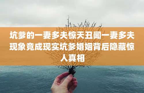 坑爹的一妻多夫惊天丑闻一妻多夫现象竟成现实坑爹婚姻背后隐藏惊人真相
