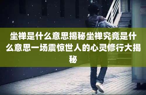 坐禅是什么意思揭秘坐禅究竟是什么意思一场震惊世人的心灵修行大揭秘