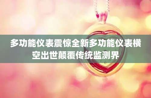 多功能仪表震惊全新多功能仪表横空出世颠覆传统监测界