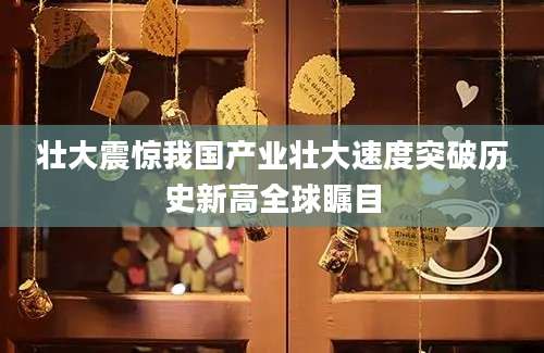 壮大震惊我国产业壮大速度突破历史新高全球瞩目