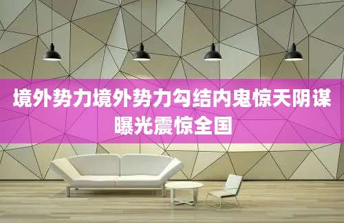 境外势力境外势力勾结内鬼惊天阴谋曝光震惊全国
