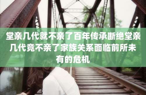 堂亲几代就不亲了百年传承断绝堂亲几代竟不亲了家族关系面临前所未有的危机