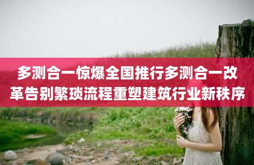 多测合一惊爆全国推行多测合一改革告别繁琐流程重塑建筑行业新秩序