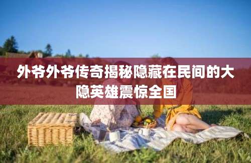 外爷外爷传奇揭秘隐藏在民间的大隐英雄震惊全国