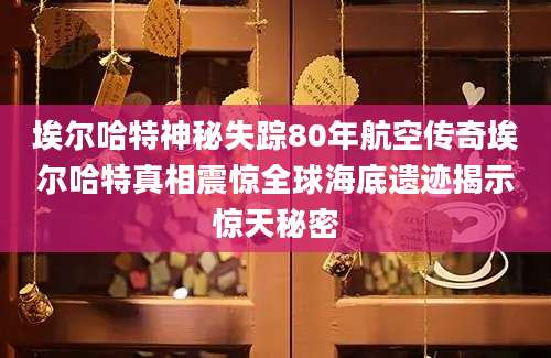 埃尔哈特神秘失踪80年航空传奇埃尔哈特真相震惊全球海底遗迹揭示惊天秘密