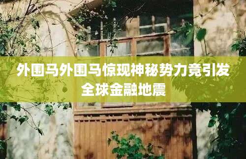 外围马外围马惊现神秘势力竟引发全球金融地震