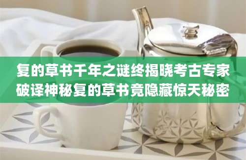 复的草书千年之谜终揭晓考古专家破译神秘复的草书竟隐藏惊天秘密
