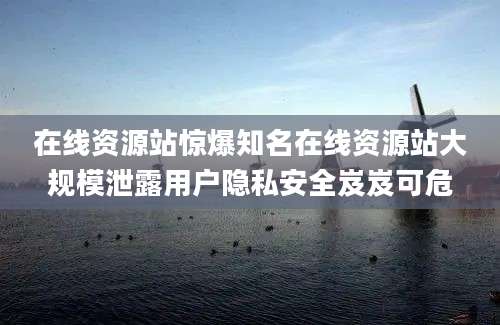 在线资源站惊爆知名在线资源站大规模泄露用户隐私安全岌岌可危