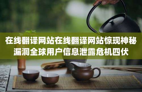 在线翻译网站在线翻译网站惊现神秘漏洞全球用户信息泄露危机四伏