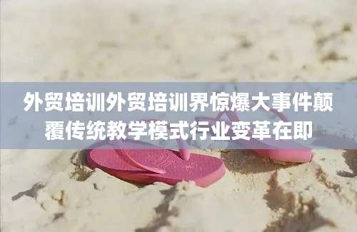 外贸培训外贸培训界惊爆大事件颠覆传统教学模式行业变革在即