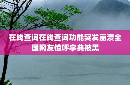 在线查词在线查词功能突发崩溃全国网友惊呼字典被黑