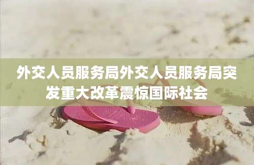 外交人员服务局外交人员服务局突发重大改革震惊国际社会