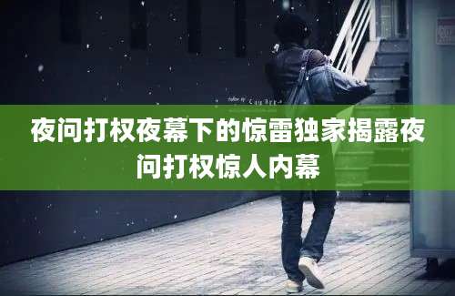 夜问打权夜幕下的惊雷独家揭露夜问打权惊人内幕
