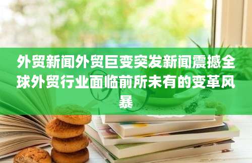 外贸新闻外贸巨变突发新闻震撼全球外贸行业面临前所未有的变革风暴