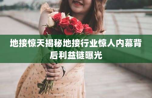 地接惊天揭秘地接行业惊人内幕背后利益链曝光