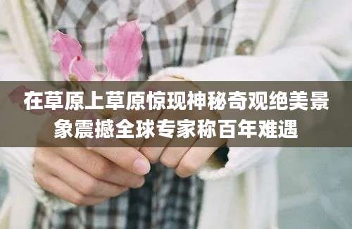 在草原上草原惊现神秘奇观绝美景象震撼全球专家称百年难遇
