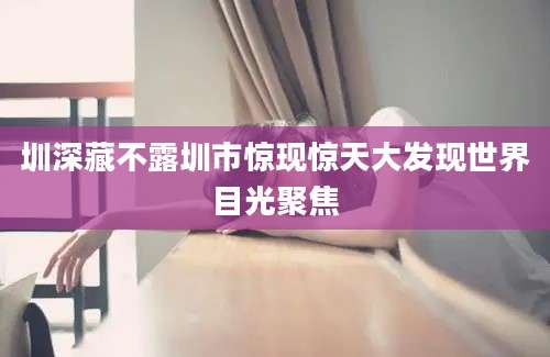 圳深藏不露圳市惊现惊天大发现世界目光聚焦