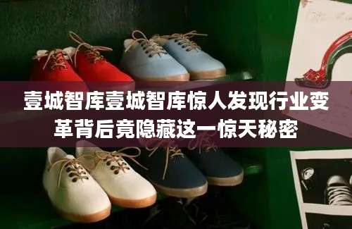 壹城智库壹城智库惊人发现行业变革背后竟隐藏这一惊天秘密