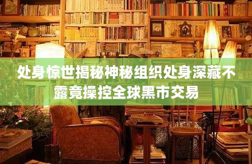 处身惊世揭秘神秘组织处身深藏不露竟操控全球黑市交易