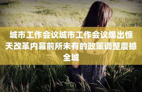 城市工作会议城市工作会议爆出惊天改革内幕前所未有的政策调整震撼全城
