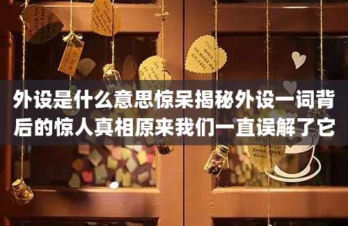 外设是什么意思惊呆揭秘外设一词背后的惊人真相原来我们一直误解了它
